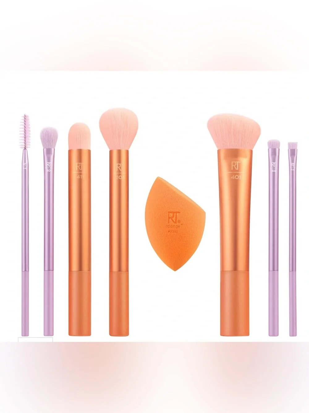 Real Techniques Orange & Pink Brush Set with Sponge